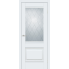 Двері ПВХ Смарт С070В емаліт білий скло сатин з малюнком
