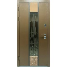 Двері Статус Комфорт економ склопакет № 1102 RAL 8028/RAL 8025