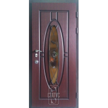 Двері Статус Преміум 007 скло-пакет + ковка + патіна зовні