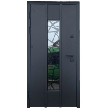 Двері Статус Комфорт економ склопакет № 1105 RAL 9005 Full-matte 