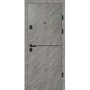 Двері Магда (тип 3.2) модель 514.1/639.1 зріз каменю + молдинг / біла емаль ч/с