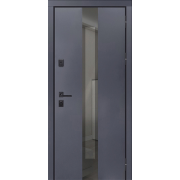 Двері Магда (тип 6.3) модель 717/1223FGP Метал ламінований графіт темний / МДФ дуб білий терморозрив + склопакет №2