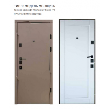 Двері Магда (тип 13) модель 300/337 темний хакі софт / супер мат білий 