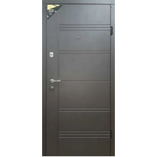 Двері Магда (тип 2.3) модель 140/605 венге темний горизонтальний / дуб білений + чорне скло