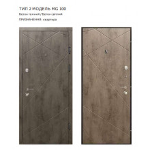 Двері Магда (тип 2.3) модель 100 бетон темний / бетон світлий