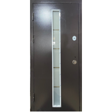 Двері зовнішні ST 101 економ RAL 8019 / дуб бронзовий + склопакет