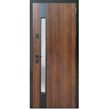 Двері Магда (тип 16) модель 714.1/148 Метал ламінований дуб бронзовий / білий супер мат + склопакет №027
