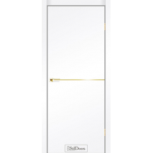 Двері Loft Aluminium золото глухі білий матовий